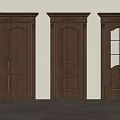 Elegant Wooden Hinged Doors With Carved Designs And Glass Panel For Home Interior Decor