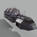 Futuristic Sci Fi Vessel With Three Spherical Modules And Antennas 3d model