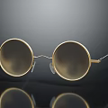 Golden Round Glasses With Metal Frame Vintage Style Classic Design For Modern Casual Wear Accessory