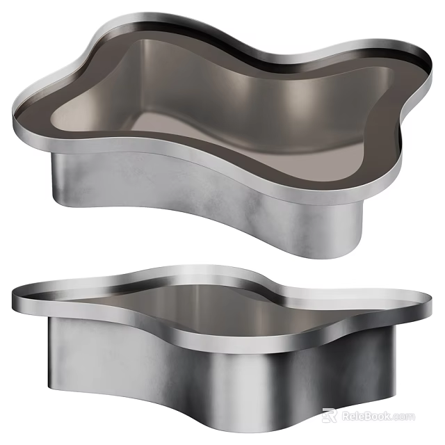High Grade Polished Stainless Steel Irregular Shaped Basin For Modern Home Dining Table Daily Use 3d model 