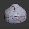 Modern White Circular Bean Bag Chair With Red Stitching And Soft Fabric Design
