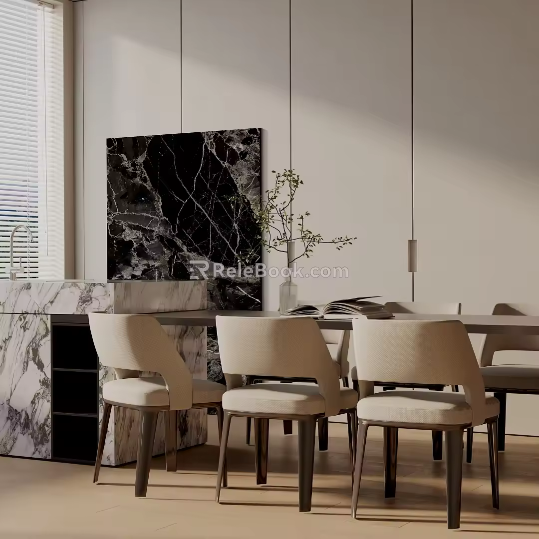 Modern dining table 3d model