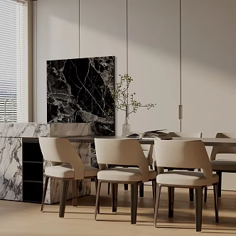 Modern dining table 3d model