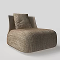Modern Fabric Casual Single Sofa 3d model