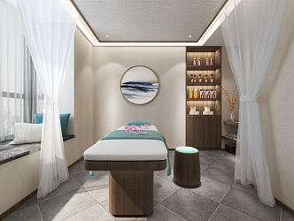 New Chinese SPA Beauty Room 3d model