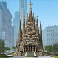Sagrada Família Ancient Architecture With Tall Spires Intricate Carvings And Gothic Details