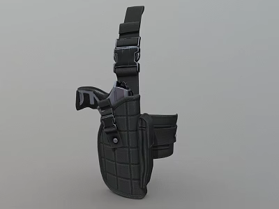Black Shoes With Adjustable Straps And Grid Pattern Design For Daily Wear 3d model