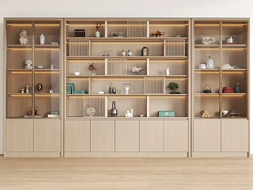 Bookshelf Storage Rack Decorative Cabinet Display Rack Book Decoration Ornaments (ID:ggach187292)