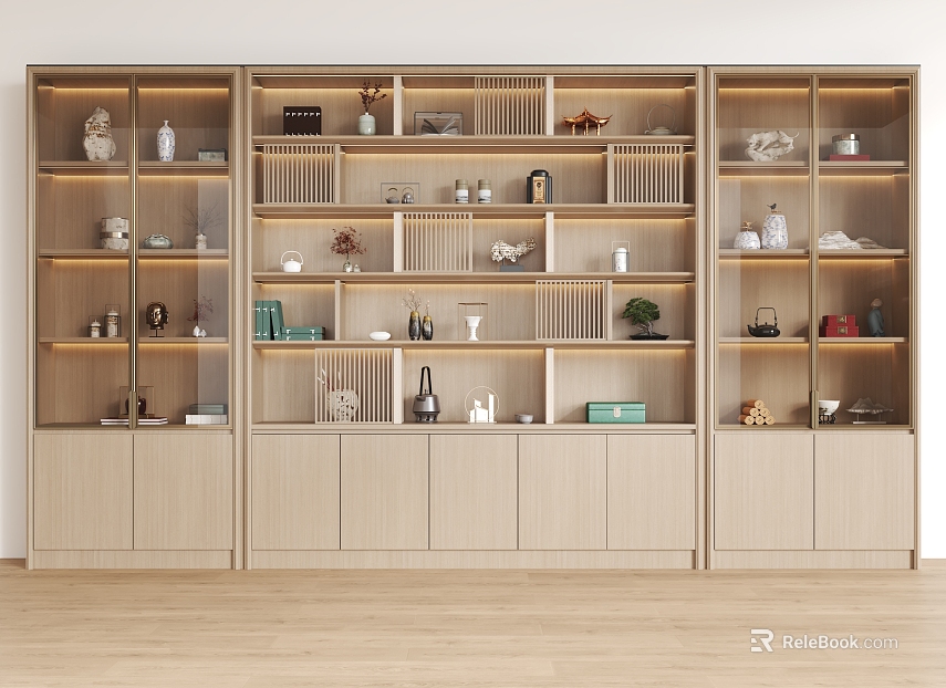 Bookshelf Storage Rack Decorative Cabinet Display Rack Book Decoration Ornaments texture