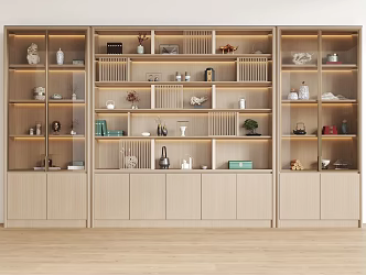 Bookshelf Storage Rack Decorative Cabinet Display Rack Book Decoration Ornaments 3d model