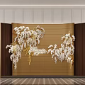 Modern Luxury Hotel Corridor With Arched Wooden Ceiling And Exquisite Floral Decorations Creates Elegant Vibe