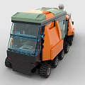Orange And Green Building Blocks Rover With Satellite Dish And Wheels