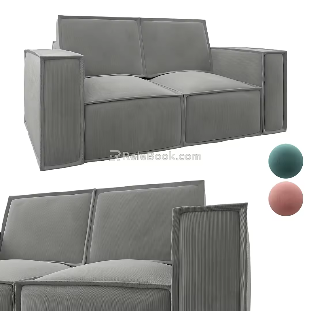 Double sofa 3d model