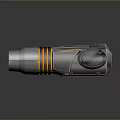 Futuristic Metallic Energy Weapon With Sci Fi Design And Glowing Orange Core Details