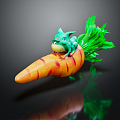 Modern game character cartoon carrot cartoon frog animal game animal 3d model