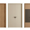 Different Design Security Doors Featuring Wooden Beige And Dark Panel Styles 3d model