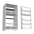 Refrigerator Freezer Storage Design With Multiple Shelves And Drawers