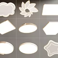 Modern Ceiling Lights with Diverse Shapes Including Cloud Petal and Star Designs 3d model