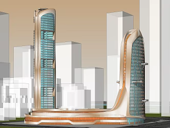 Stream Modeling Commercial Office Building Hotel Building 3d model