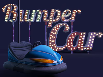Brightly Lit Bumper Car Amusement Ride With Neon Sign Decoration 3d model Brightly Lit Bumper Car Amusement Ride With Neon Sign Decoration 3d model