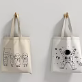 Canvas Tote Bags With Cartoon Characters And Astronaut Space Design Prints