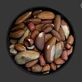 Bowl of Assorted Mixed Nuts with Various Colors Shapes and Sizes