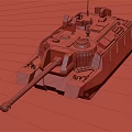 Green Military Tank Vehicle With Long Cannon And Armored Body On Road