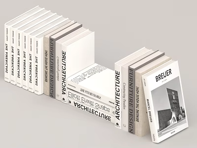 Stack of Modern Architecture Books Featuring Breuer Eighth Avenue And Design Titles 3d model