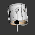 White Snare Drum With Metal Stand Shiny Chrome Hardware And Natural Drumhead