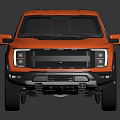 Orange Pickup Truck With Modern Sporty Design Black Wheels And Shiny Reflection