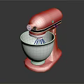 Electric Red Stand Mixer With Metal Mixing Bowl And Modern Design