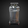 Stainless Steel Nitrogen Gas Cylinder Tank with Wheel Cart and Labels