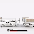 Modern Medical Beds With Adjustable Frames Mobile Wheels And Wooden Headboards
