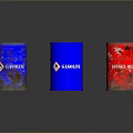 Colorful Oil Drums With Crude Oil Flammable Waste And Motor Oil Labels