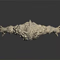 Mythical Horned Creature Character With Muscular Body And Rough Stone Texture