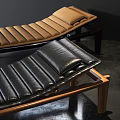 Brown And Black Leather Lounge Chairs With Wooden Legs Modern Design