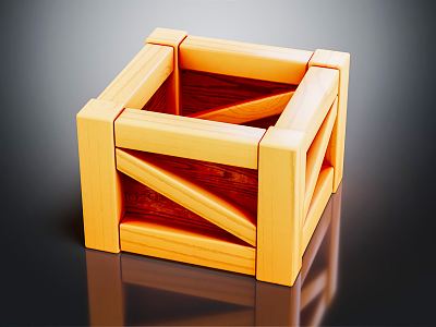 Modern Box Wooden Box 3d model