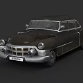 Vintage Classic Car With Old Design Retro Front Grille And Headlights