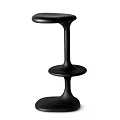 Black Modern Bar Stool With Round Seat And Sleek Base Structure Design 3d model