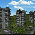 Modern Detached Villa Exterior With Lush Greenery Covered Balconies And Garden