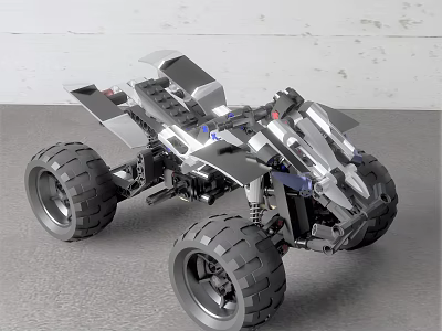 Lego Off Road Vehicle Model With Large Tires And Silver Black Design 3d model