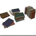 Contemporary Bookshelf Display With Stacked Assorted Books And Classic Covers
