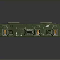 Elongated Green Military Grade Weapon Storage Container With Yellow Labels And Side Openings