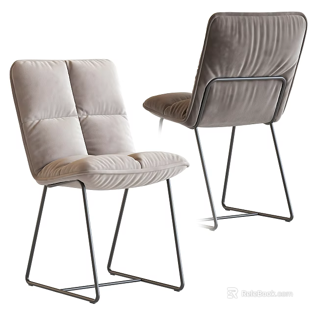 Modern Accent Chair With Velvet Upholstery Tufted Backrest And Sleek Metal Legs 3d model 