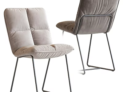 Modern Accent Chair With Velvet Upholstery Tufted Backrest And Sleek Metal Legs 3d model