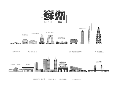 Stylish Xuzhou Landmark Buildings Wall Decor With Cityscape Illustration Design 3d model
