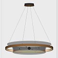 Modern Circular Chandelier Design With Gold Frame And Glass Shade