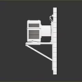 Wall Mounted Computer Enclosure With Grilled Front Panel On White Brick Wall