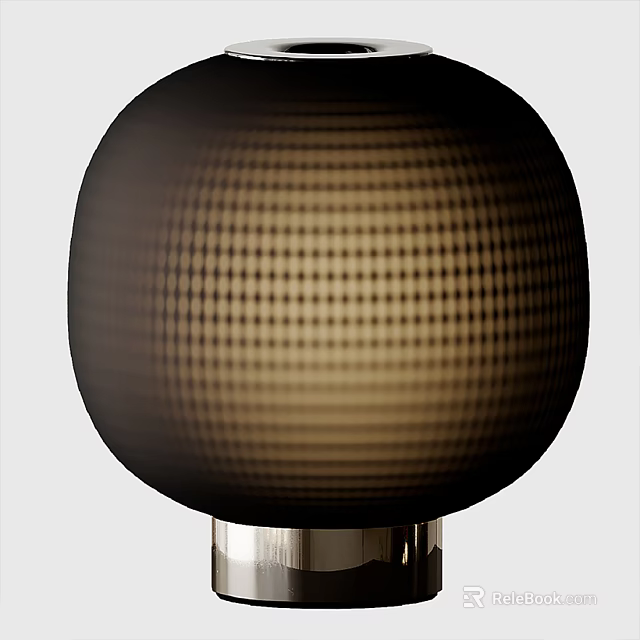 Modern Minimalist Table Lamp With Spherical Grid Pattern Shade And Metal Base 3d model