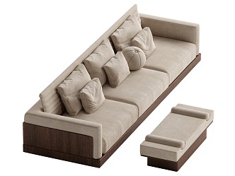 New Chinese-style Multi-person Sofa 3d model